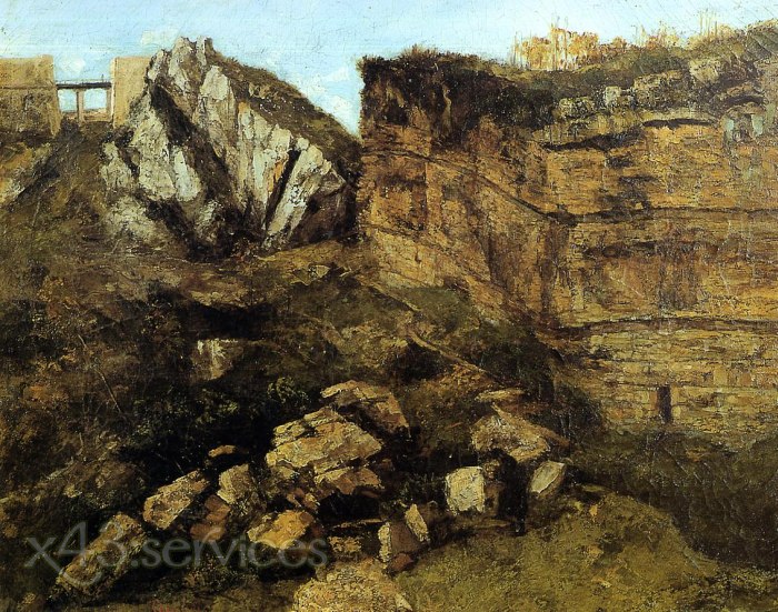 Gustave Courbet - Broeckelnden Felsen - Crumbling Rocks - zum Schließen ins Bild klicken